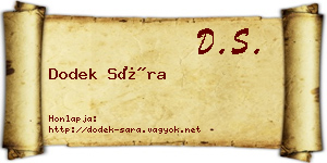 Dodek Sára névjegykártya