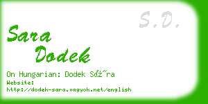 sara dodek business card